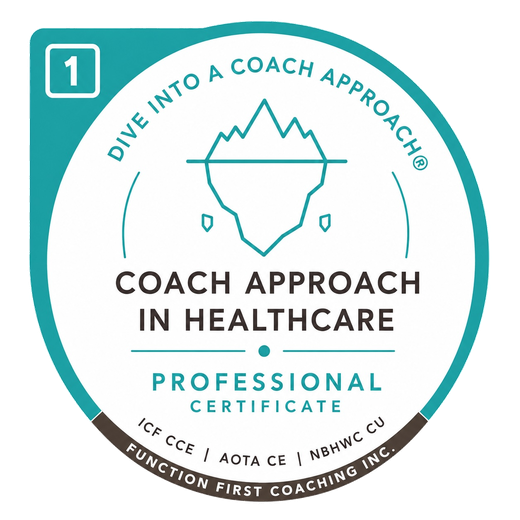 Level 1 Coach Approach in Healthcare Professional Certificate digital badge.