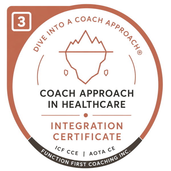 Level 3 Coach Approach in Healthcare Integration Certificate digital badge.