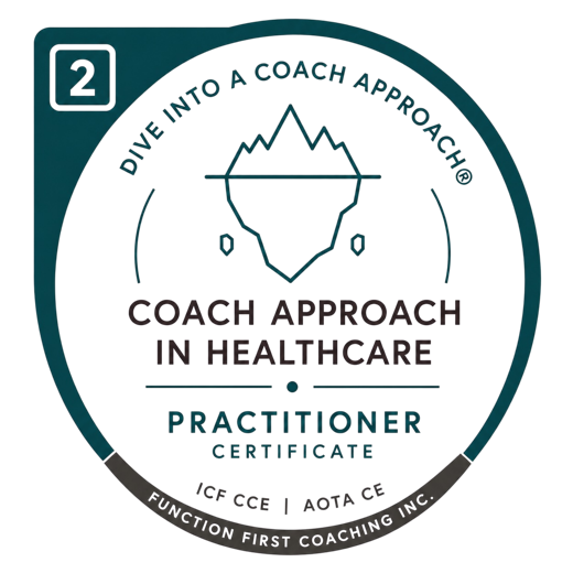 Level 2 Coach Approach in Healthcare Practitioner Certificate digital badge.